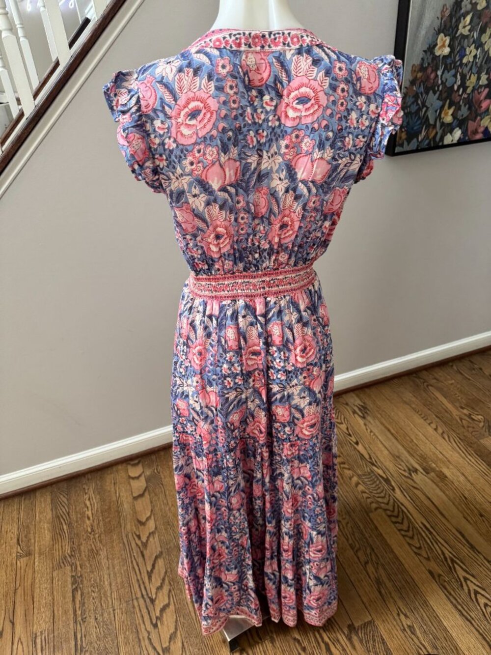 BELL by Alicia Bell Phoebe Cotton Silk Floral Maxi Dress Size Medium - Picture 4 of 4